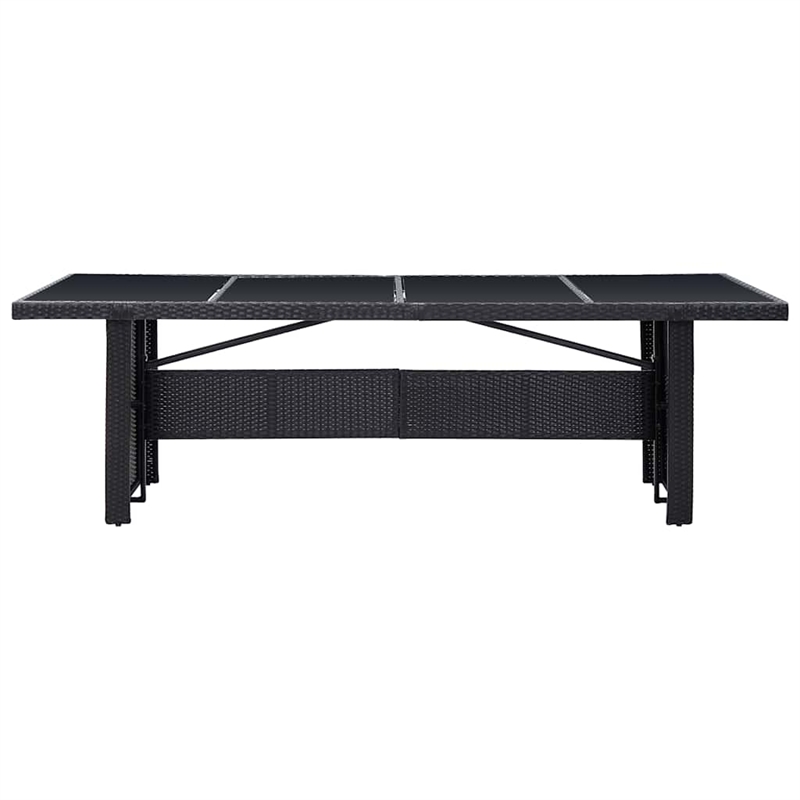 Bowery Hill 11 Piece Poly Rattan Garden Dining Set with Cushion in Black