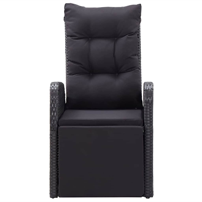 Bowery Hill 11 Piece Poly Rattan Garden Dining Set with Cushion in Black