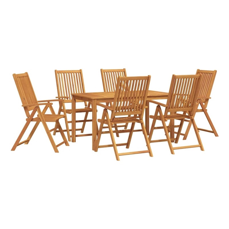 Bowery Hill Contemporary 7 Piece Steel Garden Dining Set in Brown