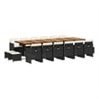 Bowery Hill 17 Piece Poly Rattan Garden Dining Set with Cushions - Black & Brown