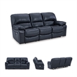 Bowery Hill 3-Piece Power Reclining Living Room Sofa Set in Ocean Blue