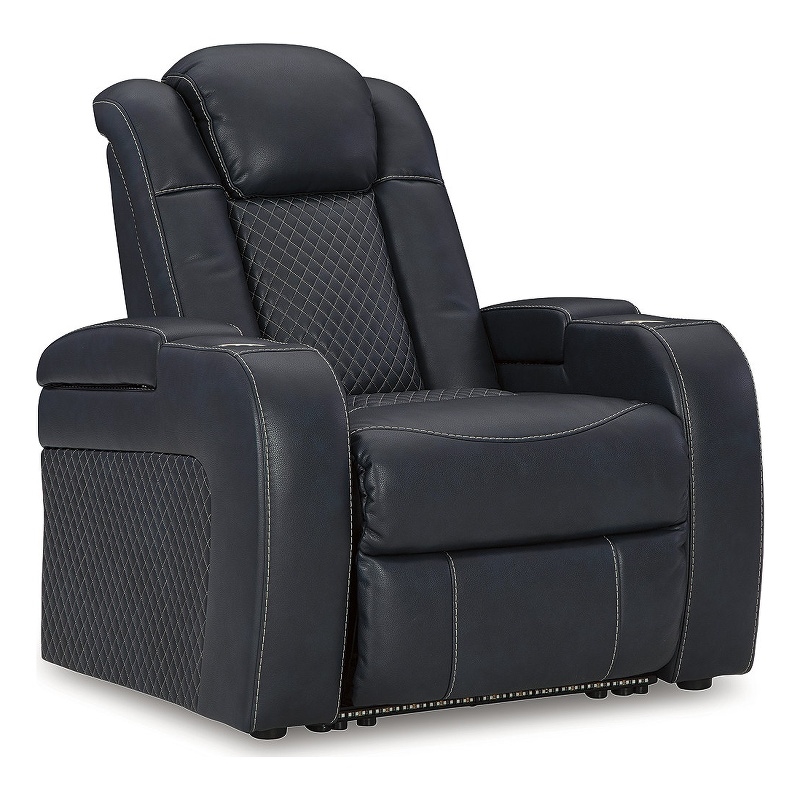 Bowery Hill Sapphire Faux Leather Power Reclining Living Room Sofa Set