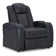 Bowery Hill Sapphire Faux Leather Power Reclining Living Room Sofa Set