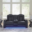 Bowery Hill Sapphire Faux Leather Power Reclining Living Room Sofa Set