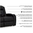 Bowery Hill Power Reclining Living Room Sofa Set in Black Faux Leather
