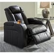 Bowery Hill Power Reclining Living Room Sofa Set in Black Faux Leather