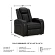 Bowery Hill Power Reclining Living Room Sofa Set in Black Faux Leather