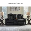 Bowery Hill Power Reclining Living Room Sofa Set in Black Faux Leather