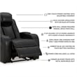 Bowery Hill Power Reclining Living Room Sofa Set in Black Faux Leather
