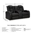 Bowery Hill Power Reclining Living Room Sofa Set in Black Faux Leather