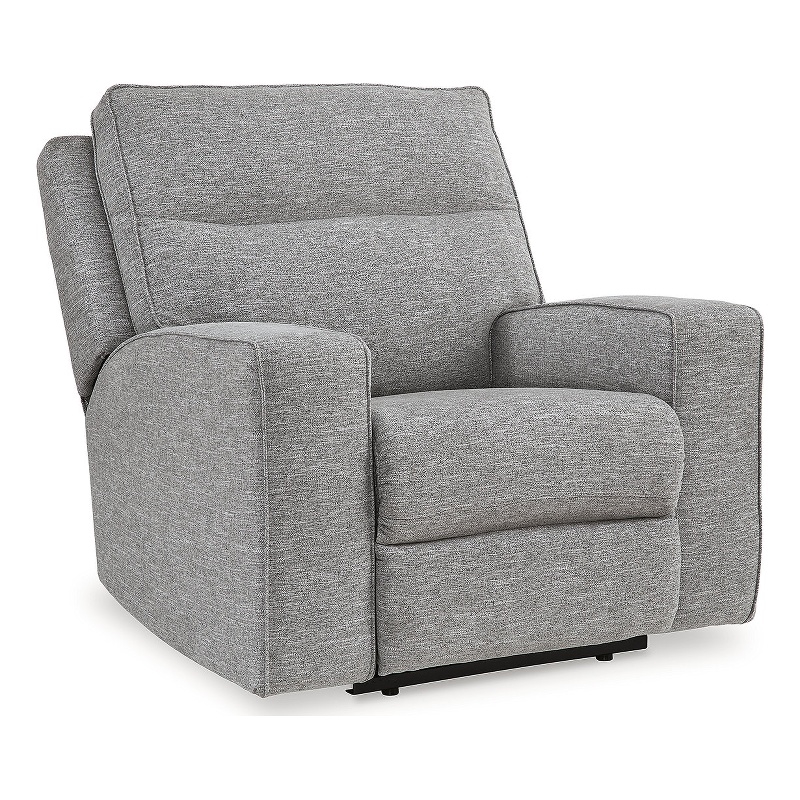 Bowery Hill Pewter Power Reclining Sofa Set in Polyester Upholstered