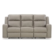 Bowery Hill Reclining Living Room Sofa Set in Pebble Faux Leather