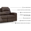 Bowery Hill Brown Reclining Sofa Set with Loveseat and Recliner