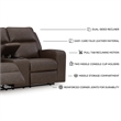 Bowery Hill Brown Reclining Sofa Set with Loveseat and Recliner