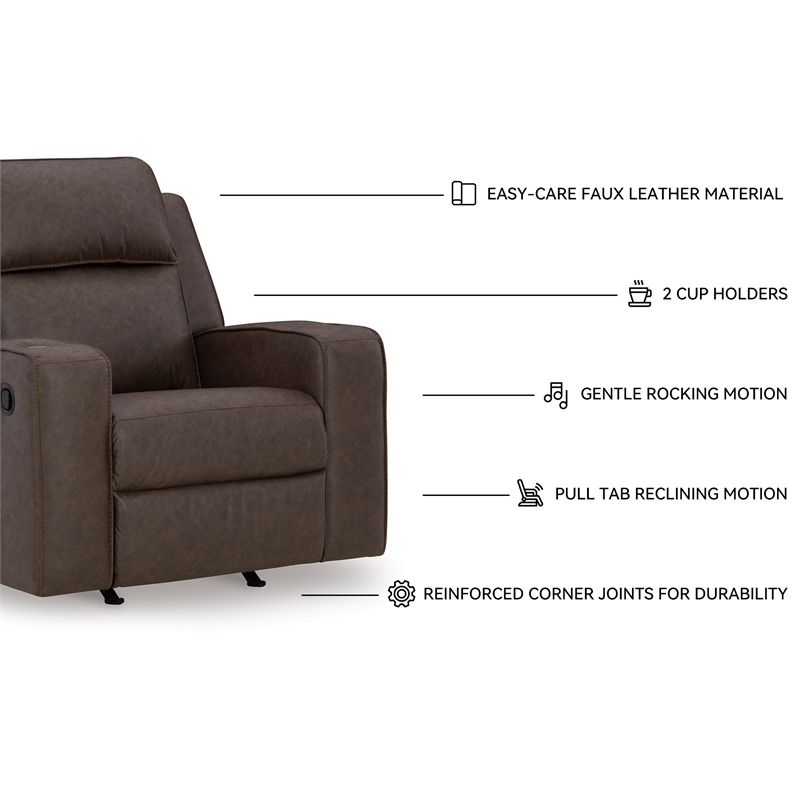 Bowery Hill Brown Reclining Sofa Set with Loveseat and Recliner