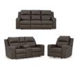 Bowery Hill Brown Reclining Sofa Set with Loveseat and Recliner