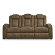Bowery Hill 3-Piece Power Reclining Living Room Sofa Set in Brown Faux Leather