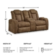 Bowery Hill 3-Piece Power Reclining Living Room Sofa Set in Brown Faux Leather