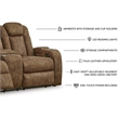 Bowery Hill 3-Piece Power Reclining Living Room Sofa Set in Brown Faux Leather