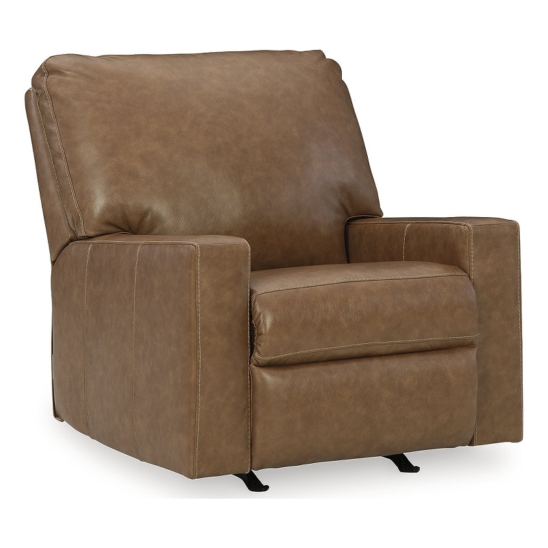 Bowery Hill 3-Piece Set of Sofa, Loveseat, & Recliner in Caramel Leather