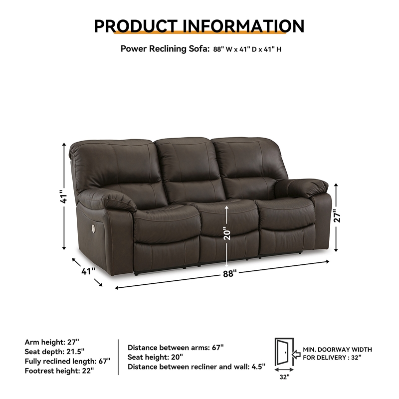 Bowery Hill 3-Piece Dark Brown Reclining Living Room Sofa Set
