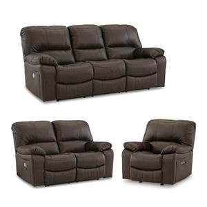 Bowery Hill 3-Piece Dark Brown Reclining Living Room Sofa Set