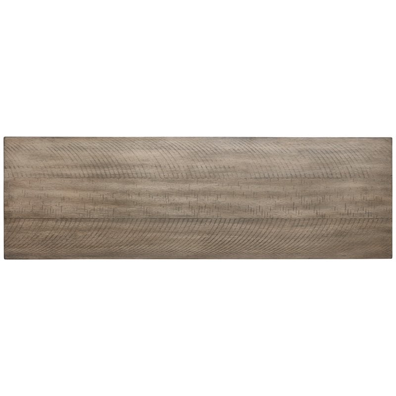 Bowery Hill Dining Set of Table, Bench, and 2 Chairs in Grayish White & Light Brown