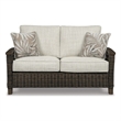 Bowery Hill Patio Set with Loveseat, Sofa, & Fire Pit Table in Brown