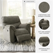 Bowery Hill 3-Piece Reclining Sofa Set in Gray  Polyester Fabric Upholstered