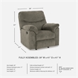 Bowery Hill 3-Piece Reclining Sofa Set in Gray  Polyester Fabric Upholstered