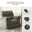 Bowery Hill 3-Piece Reclining Sofa Set in Gray  Polyester Fabric Upholstered