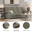 Bowery Hill 3-Piece Reclining Sofa Set in Gray  Polyester Fabric Upholstered