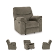 Bowery Hill 3-Piece Reclining Sofa Set in Gray  Polyester Fabric Upholstered
