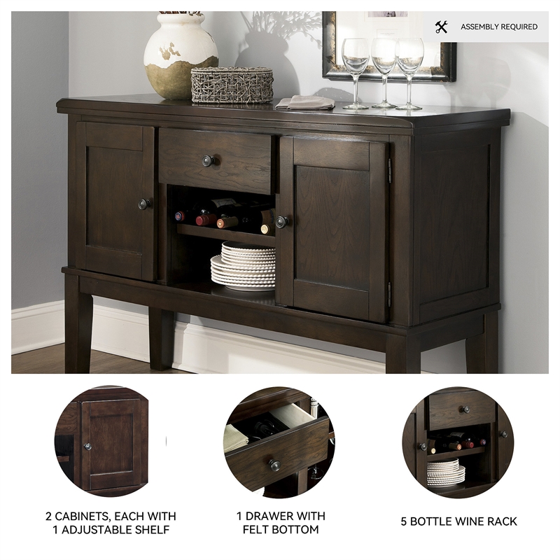 Bowery Hill Dining Set with Buffet Server, Counter Table, & 4 Stools