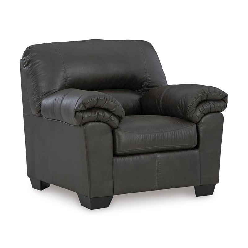 Bowery Hill Living Room Set of Sofa, Loveseat, Chair & Ottoman in Gray