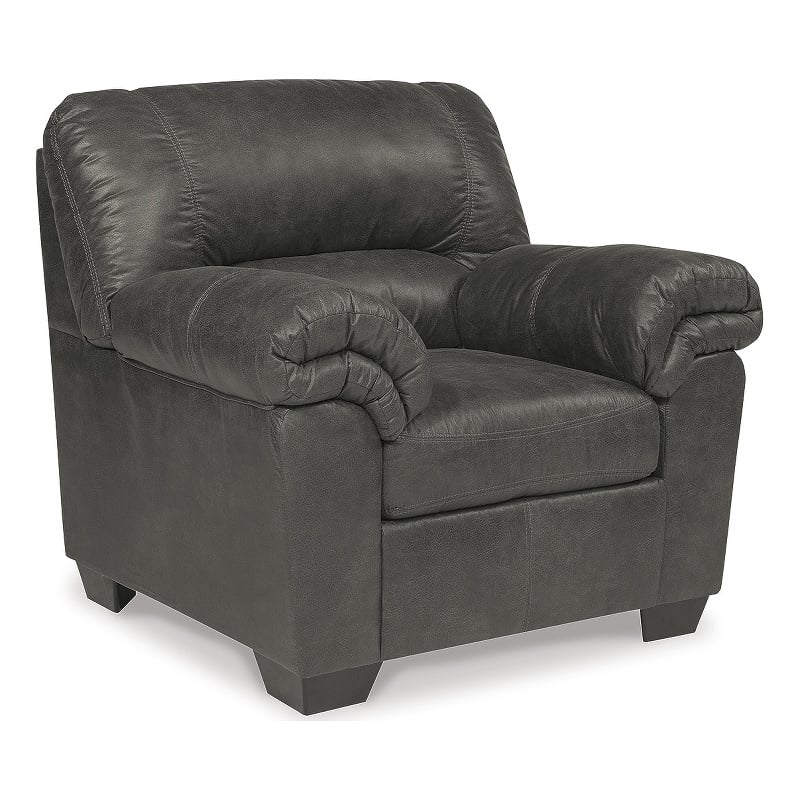 Bowery Hill Living Room Set of Sofa, Loveseat, Chair & Ottoman in Gray