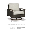 Bowery Hill Outdoor Patio Set of 4 Swivel Chairs & Sofa & Fire Pit Table