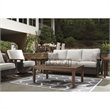 Bowery Hill Outdoor Patio Set of 4 Swivel Chairs & Sofa & Fire Pit Table