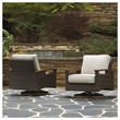 Bowery Hill Outdoor Patio Set of 4 Swivel Chairs & Sofa & Fire Pit Table