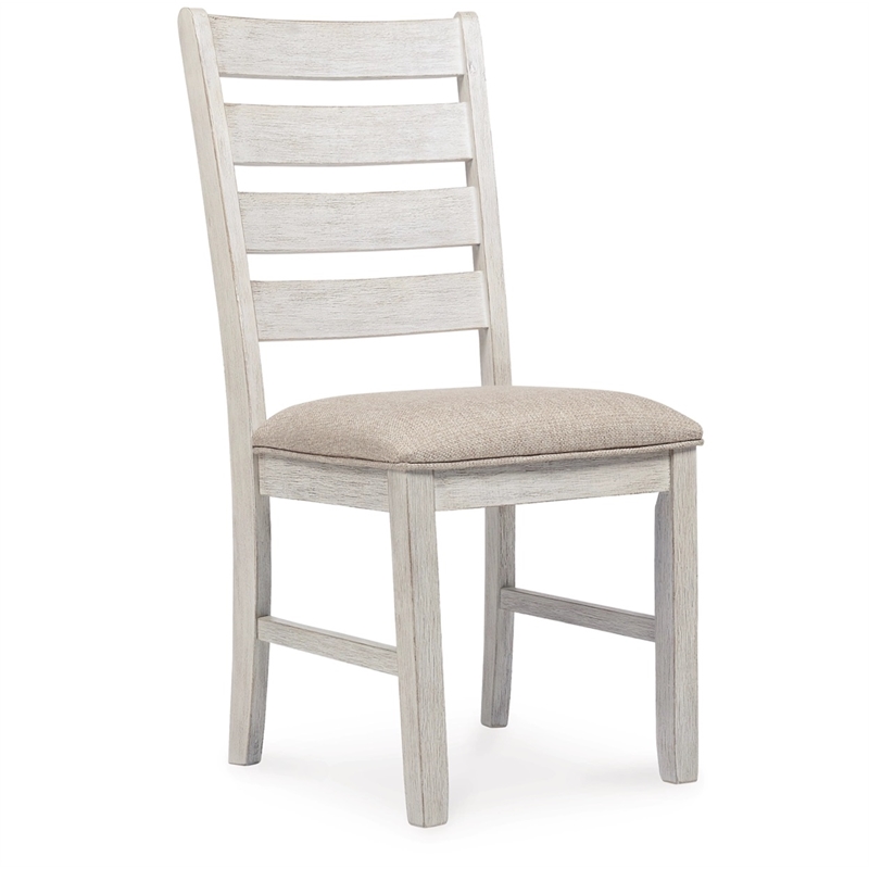 Bowery Hill Coastal Farmhouse Dining Set in White and Light Brown Wood