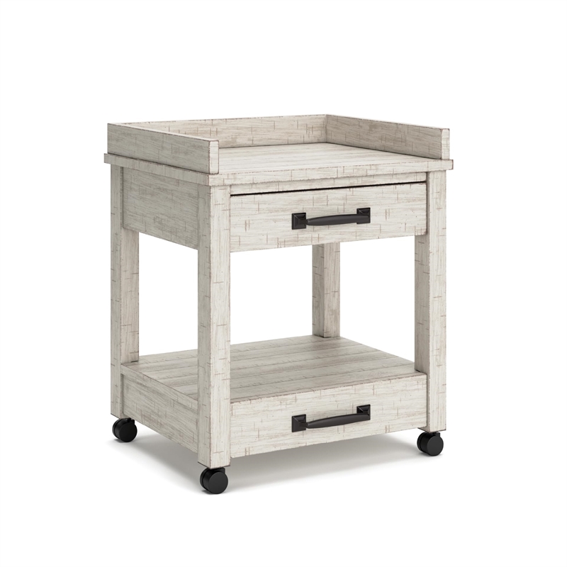 Bowery Hill Modern Farmhouse Office Set in Whitewash Finish