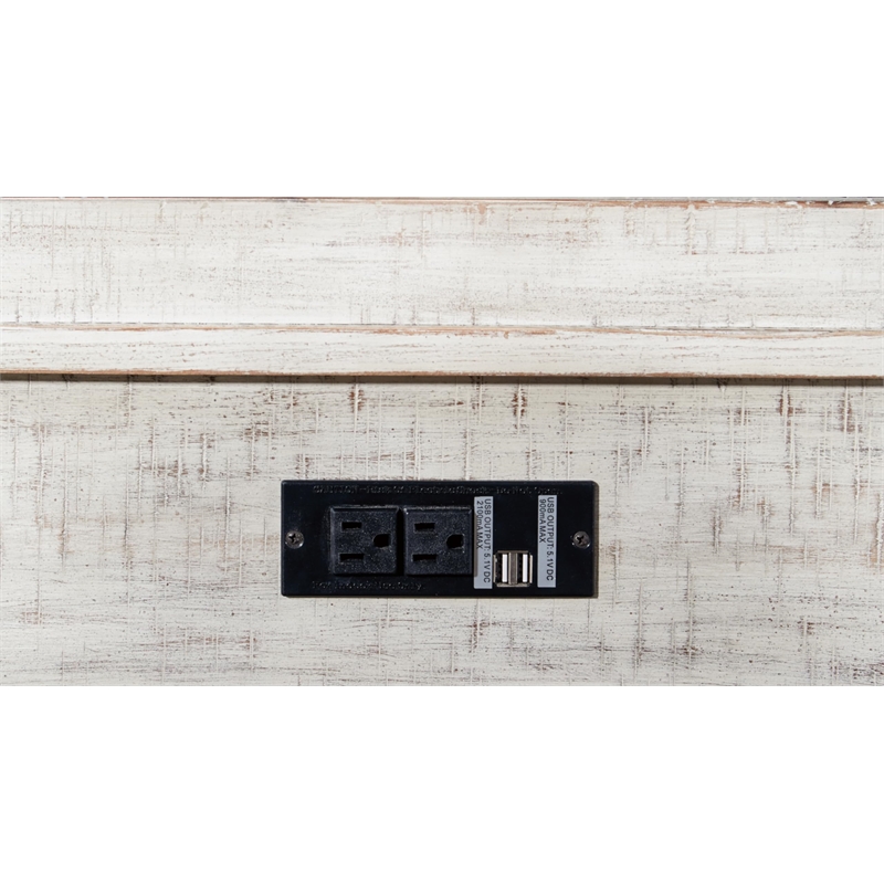 Bowery Hill Modern Farmhouse Office Set in Whitewash Finish