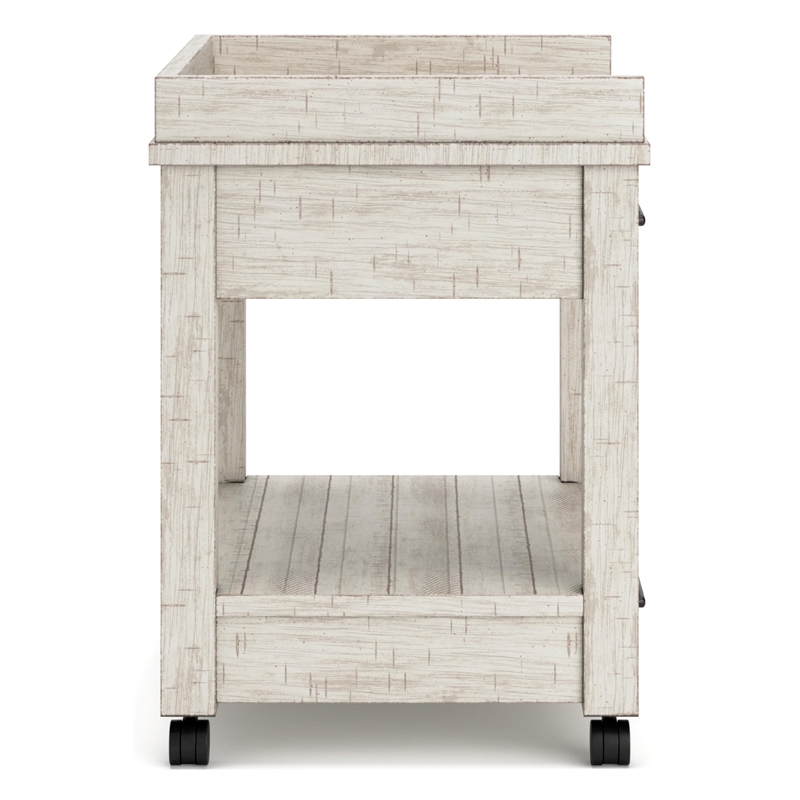 Bowery Hill Modern Farmhouse Office Set in Whitewash Finish