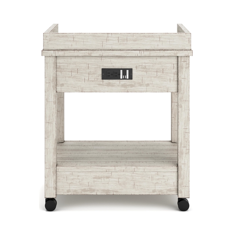 Bowery Hill Modern Farmhouse Office Set in Whitewash Finish