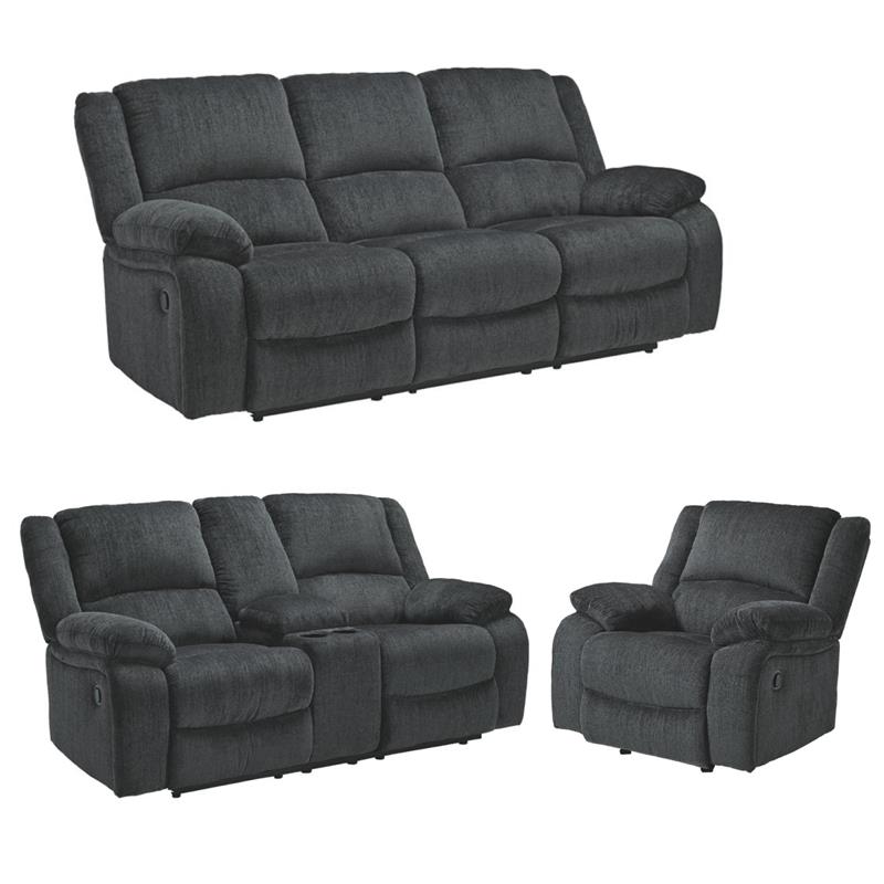Bowery Hill Reclining Living Room Set of Rocker Recliner, Sofa, & Loveseat