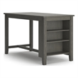 Bowery Hill Gray Counter Height Dining Set in Gray Solid Acacia Wood
