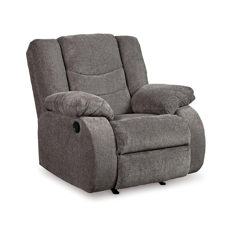 Bowery Hill Contemporary Gray Reclining Chenille Fabric Sofa Set