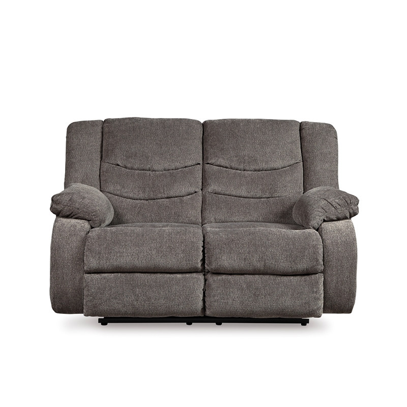 Bowery Hill Contemporary Gray Reclining Chenille Fabric Sofa Set