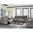 Bowery Hill Contemporary Gray Reclining Chenille Fabric Sofa Set