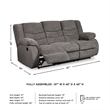 Bowery Hill Contemporary Gray Reclining Chenille Fabric Sofa Set